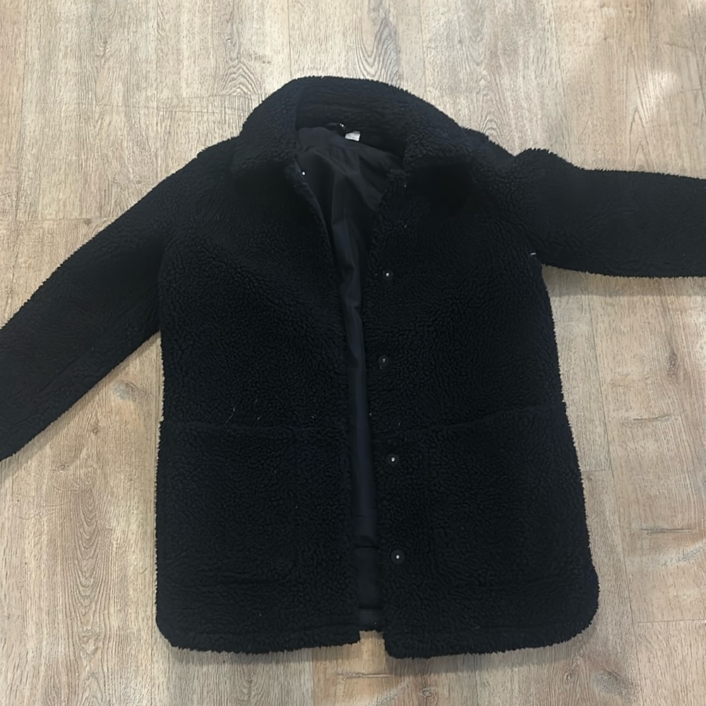 Furry winter black jacket
